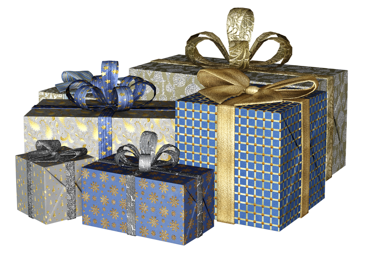 Gift boxes with bows